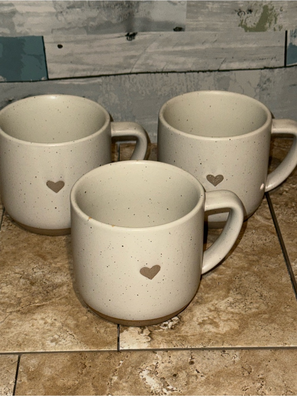 Hearth & Hand with Magnolia Stoneware Heart Mug Set 3pc 16 fl oz White DW/MW